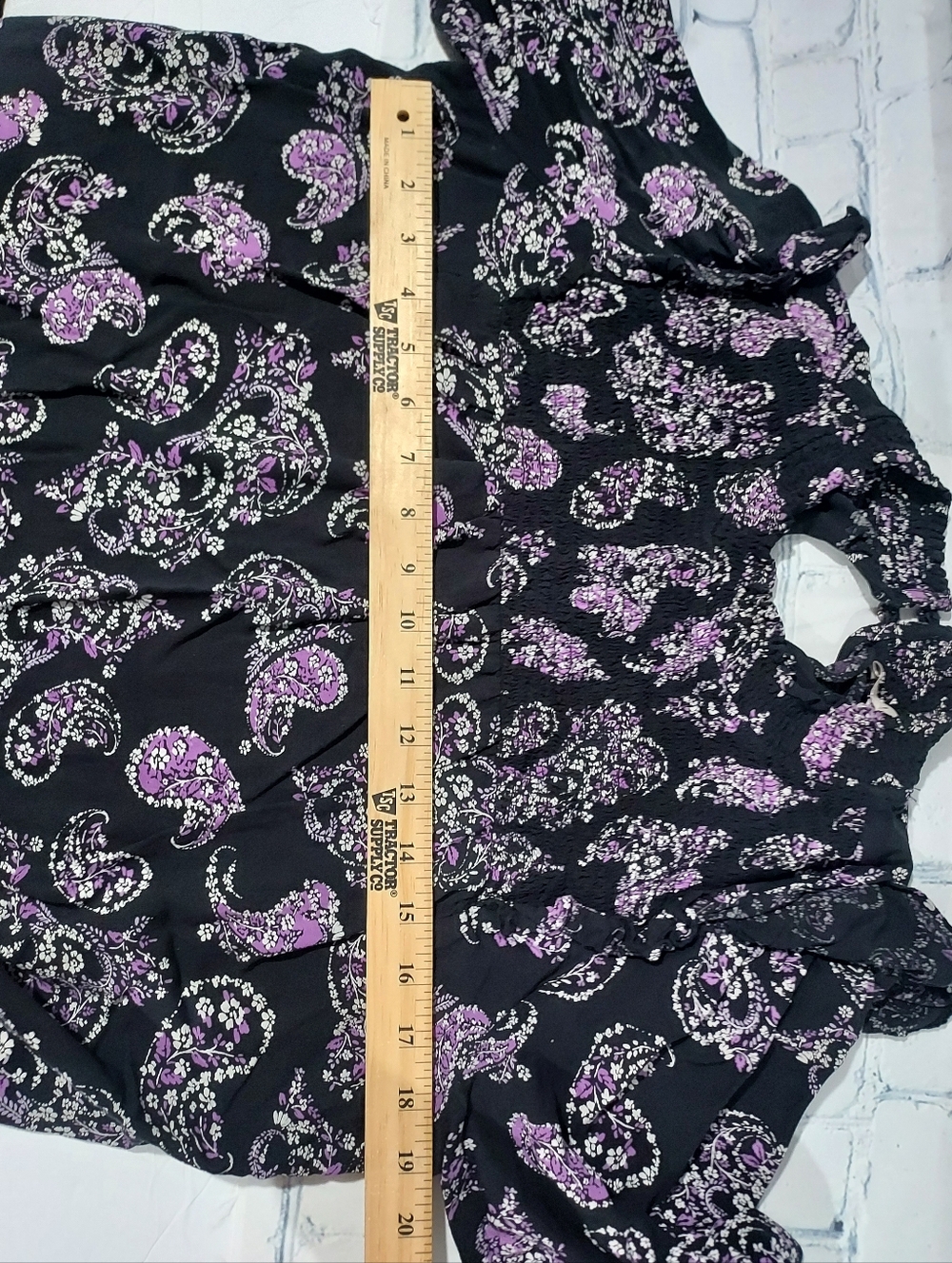 Loft Medium Peasant Top Prairie Blouse Mock Neck Paisley Long Sleeve Office - Picture 11 of 12
